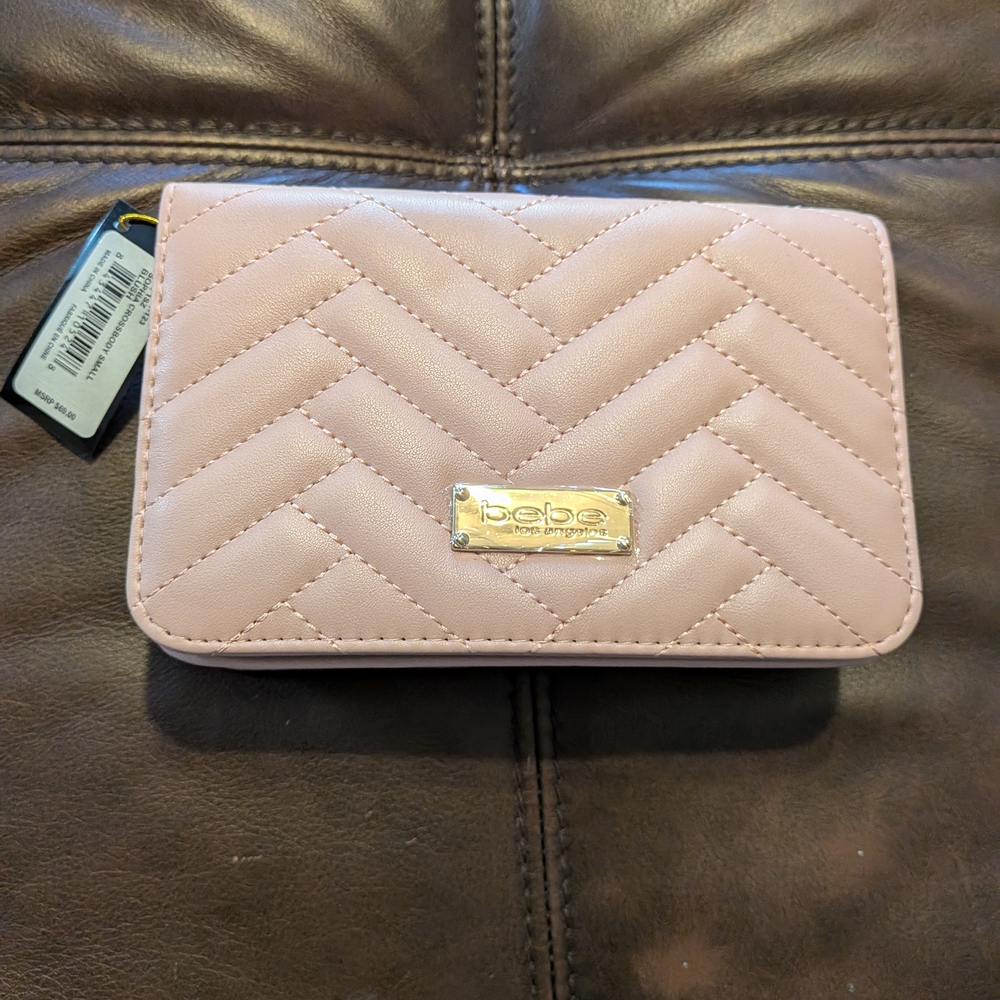 Bebe Pink Quilted Shoulder Bag
